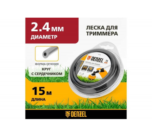 Леска двухкомпонентная для триммера, круглая DENZEL 96180 Леска двухкомпонентная для триммера, круглая DENZEL 96180