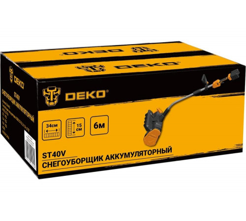 Аккумуляторный снегоуборщик DEKO ST40V, 2х4.0 Ач, 2хЗУ 063-4442 Аккумуляторный снегоуборщик DEKO ST40V, 2х4.0 Ач, 2хЗУ 063-4442
