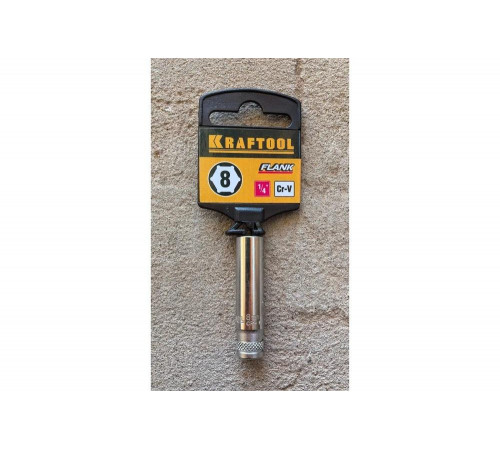 KRAFTOOL 1/4", 8 мм, Cr-V сталь, хромированная, торцовая головка 27817-08_z01