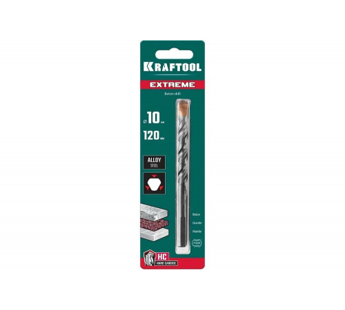 KRAFTOOL 10 х 120 мм, 3-х гранный хвостовик, сверло по бетону EXTREME 29166-120-10 KRAFTOOL 10 х 120 мм, 3-х гранный хвостовик, сверло по бетону EXTREME 29166-120-10