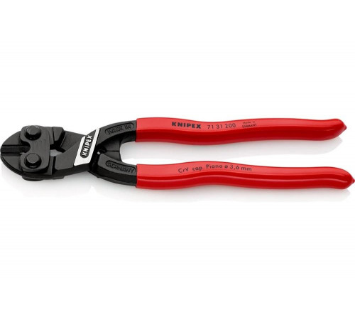 Болторез KNIPEX CoBolt с выемкой на кромках, длина 200 мм, 1К ручки, KN-7131200SB