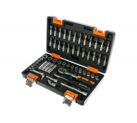 Набор инструментов 1/4 дюйма, CrV, пластиковый кейс 57 предмета Вихрь 73/6/7/2
