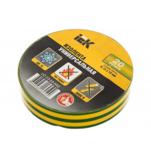 Изолента ПВХ 15мм, 20м, желто-зеленая IEK ИЭК UIZ-13-10-K52
