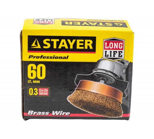 STAYER Ø 60 мм, щетка чашечная для УШМ 35125-060_z01 STAYER Ø 60 мм, щетка чашечная для УШМ 35125-060_z01