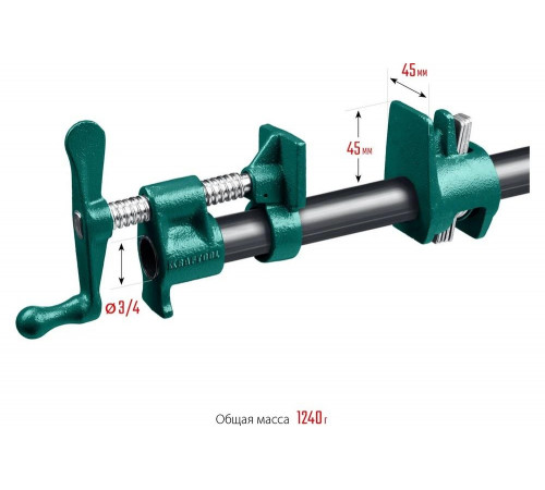 KRAFTOOL 3/4", струбцина трубная P-34 32302-1