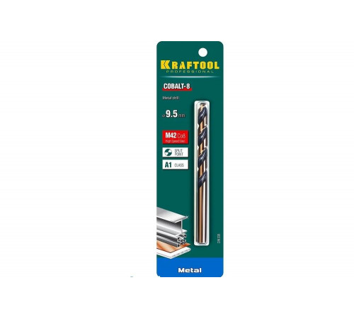 KRAFTOOL Ø 9.5 х 133 мм, HSS-Co (8%), класс A, сверло по металлу 29656-9.5 Pro KRAFTOOL Ø 9.5 х 133 мм, HSS-Co (8%), класс A, сверло по металлу 29656-9.5 Pro