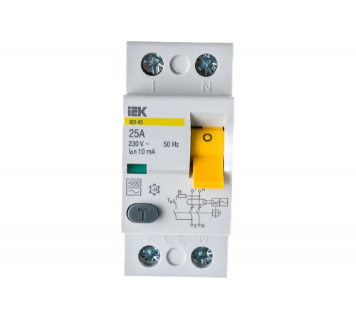 Узо IEK ВД1-63 2п, АС, 25А, 10мА