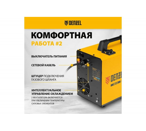 Аппарат инверторной полуавтоматической cварки Denzel iMIG-160 synergy, 160 A, катушка 5 кг 94314