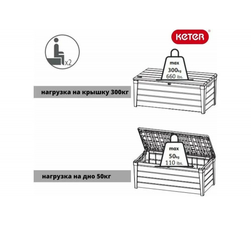 Судук Keter BRUSHWOOD STORAGE BOX 455 L 230418 Судук Keter BRUSHWOOD STORAGE BOX 455 L 230418