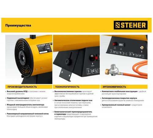 STEHER 18 кВт, газовая тепловая пушка SG-25 STEHER 18 кВт, газовая тепловая пушка SG-25