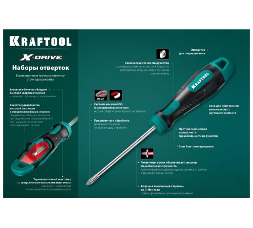 KRAFTOOL 8 шт, набор отверток Х-Drive-8 250081-H8 KRAFTOOL 8 шт, набор отверток Х-Drive-8 250081-H8