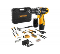 Аккумуляторная дрель-шуруповерт DEKO DKCD12FU-Li-Ion + набор инструментов 104 шт 063-4117