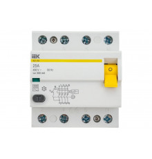 Выключатель дифференциального тока IEK 4п 25A 300mA тип AC ВД1-63 ИЭК MDV10-4-025-300