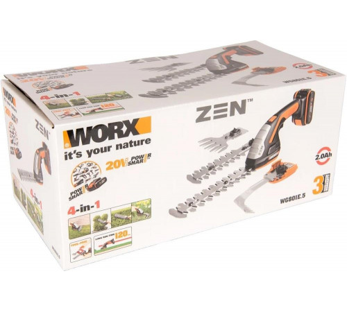 Аккумуляторные ножницы для стрижки травы и кустарников WORX WG801E.5 Аккумуляторные ножницы для стрижки травы и кустарников WORX WG801E.5