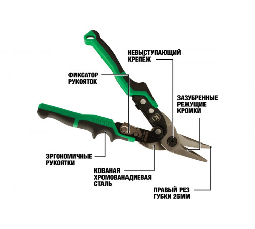Ножницы по металлу DEWALT ERGO правые, 250 мм DWHT14674-0