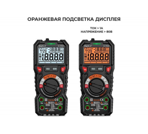 Профессиональный цифровой мультиметр iCarTool CATIII 1000V, СATIV 600V, TrueRMS, AC/DC IC-M120