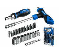 Набор: реверсивная и Т-образная отвертки с насадками 29 шт ЗУБР Компакт-Т29 25168-H29_z01