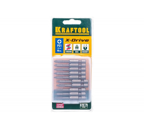 Биты "EXPERT" (E 1/4"; PZ 1; 50 мм; 10 шт.) KRAFTOOL 26123-1-50-10 Биты "EXPERT" (E 1/4"; PZ 1; 50 мм; 10 шт.) KRAFTOOL 26123-1-50-10