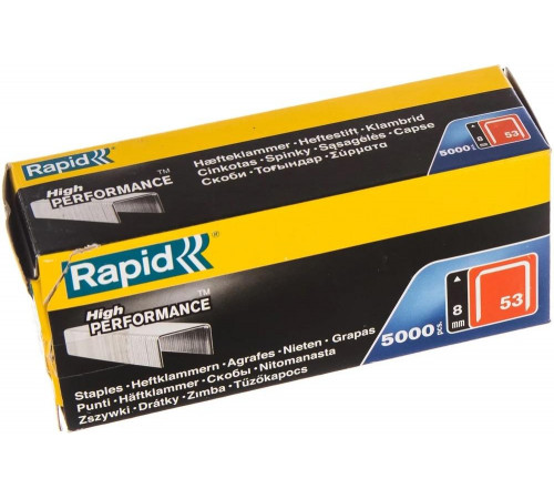RAPID тип 53 (A / 10 / JT21), 8 мм, 5000 шт., супертвердые, профессиональные, тонкие скобы 11857050