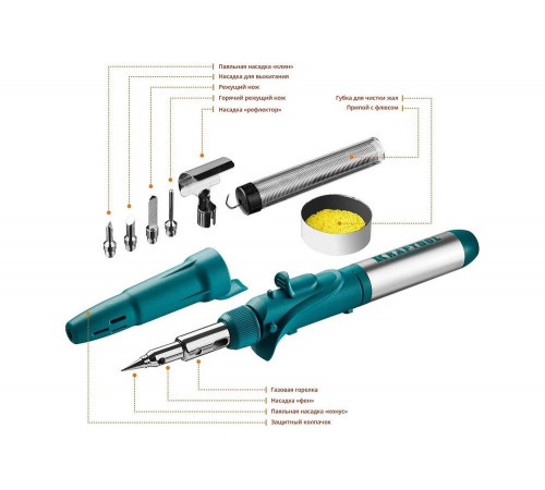 Газовый паяльник KRAFTOOL SolderPro набор 10-в-1 55503-H10