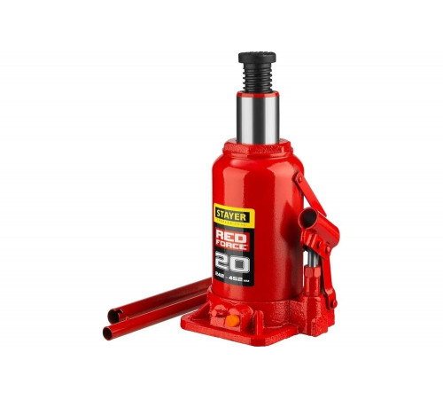 STAYER 20 т, 242-452 мм, домкрат бутылочный гидравлический RED FORCE 43160-20_z01 Professional STAYER 20 т, 242-452 мм, домкрат бутылочный гидравлический RED FORCE 43160-20_z01 Professional