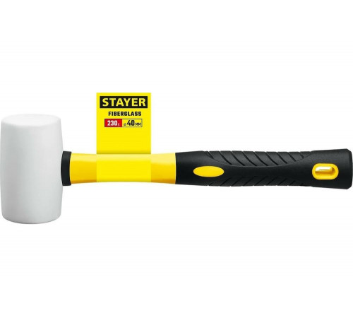 STAYER 230 г, киянка резиновая белая с фиберглассовой ручкой 20533-230 Professional