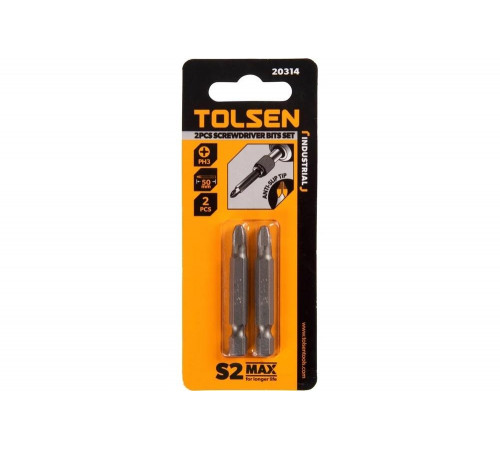 Набор вставок бит торцевых 1/4", Phillips, PH3, 50 мм, 2 шт TOLSEN TT20314 Набор вставок бит торцевых 1/4", Phillips, PH3, 50 мм, 2 шт TOLSEN TT20314