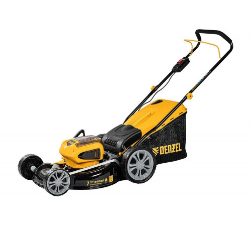 Аккумуляторная бесщеточная газонокосилка Denzel RLM450-36 Li-ion, 36 В, 4 Ач 58910 Аккумуляторная бесщеточная газонокосилка Denzel RLM450-36 Li-ion, 36 В, 4 Ач 58910