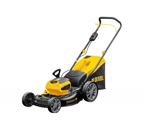 Аккумуляторная бесщеточная газонокосилка Denzel RLM450-36 Li-ion, 36 В, 4 Ач 58910 Аккумуляторная бесщеточная газонокосилка Denzel RLM450-36 Li-ion, 36 В, 4 Ач 58910