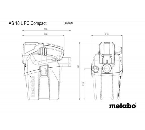 Аккумуляторный пылесос Metabo AS 18 L PC Compact без АКК и ЗУ 602028850