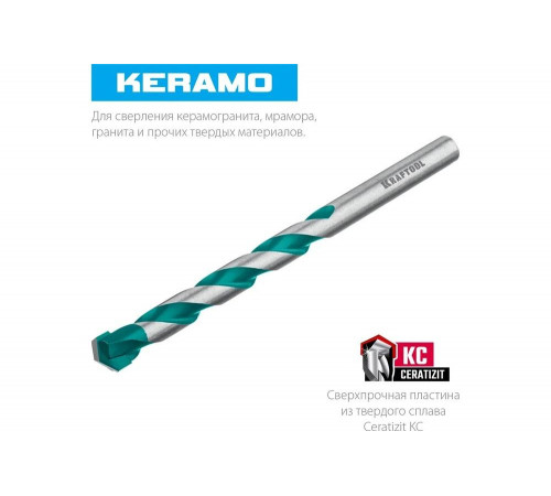Сверло по керамограниту KRAFTOOL Keramo 6x100 мм 29175-100-6 Сверло по керамограниту KRAFTOOL Keramo 6x100 мм 29175-100-6