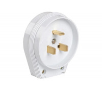 Разборная вилка для плиты IEK ВПпл10-01-Ст, с заземляющим контактом, 32А, белая EVP10-32-01-K01