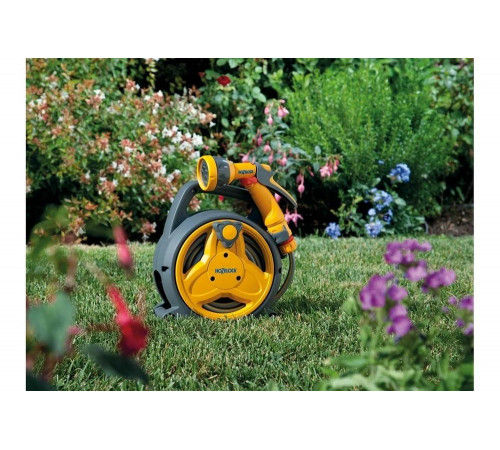 Катушка Hozelock Мини 2425 Plus со шлангом 7.5 мм, 10 м, коннекторами и пистолетом 24253600