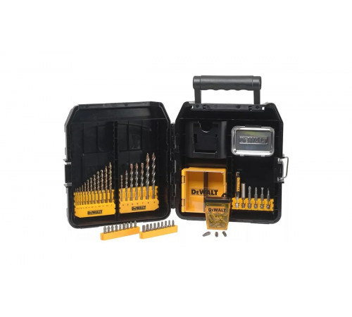 Набор сверл по металлу, камню+биты, 63 шт. DEWALT MaxisafeXL DT9281