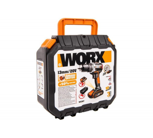 Бесщеточная аккумуляторная ударная дрель-шуруповерт WORX WX367