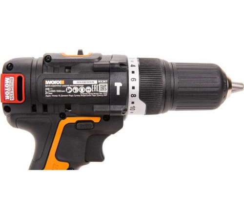 Бесщеточная аккумуляторная ударная дрель-шуруповерт WORX WX367