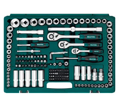 Универсальный набор инструмента KRAFTOOL X drive 216 предм. (1/2"+3/8"+1/4") 27888-H216