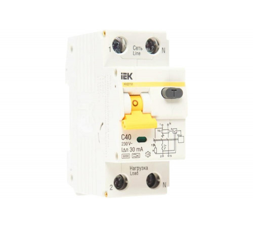 IEK АВДТ-32 1п+N, C, 40А, 30мА - инновационный дифференциальный автомат IEK АВДТ-32 1п+N, C, 40А, 30мА - инновационный дифференциальный автомат