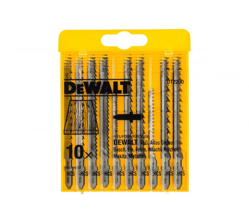 Пилки для лобзика по дереву 10 шт. DEWALT DT 2290