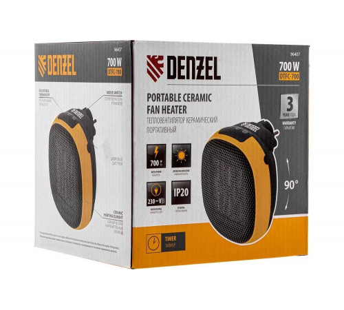 Портативный керамический тепловентилятор Denzel dtfc-700 Портативный керамический тепловентилятор Denzel dtfc-700