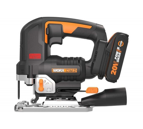 Аккумуляторный бесщеточный лобзик WORX 20 В, 2.5 Ачх1, ЗУ 2 А, кейс WORX WX542