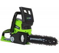 Цепная пила аккумуляторная GreenWorks G24CS25K2, 24V, 25см, c 1хАКБ 4 А.ч и ЗУ 2000007VB