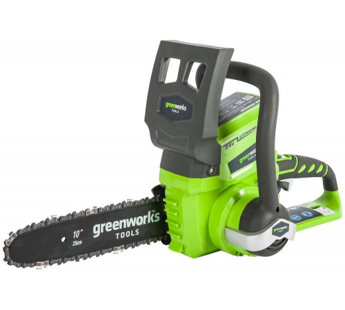 Цепная пила аккумуляторная GreenWorks G24CS25K2, 24V, 25см, c 1хАКБ 4 А.ч и ЗУ 2000007VB