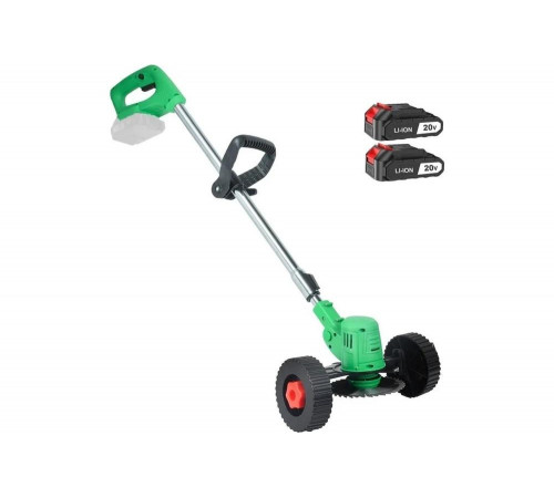 Аккумуляторный триммер-газонокосилка Zitrek GreenCut 20 Pro 20 В, Li-ion аккумулятор 2 шт, колеса 082-2005