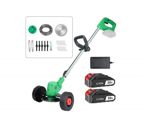 Аккумуляторный триммер-газонокосилка Zitrek GreenCut 20 Pro 20 В, Li-ion аккумулятор 2 шт, колеса 082-2005