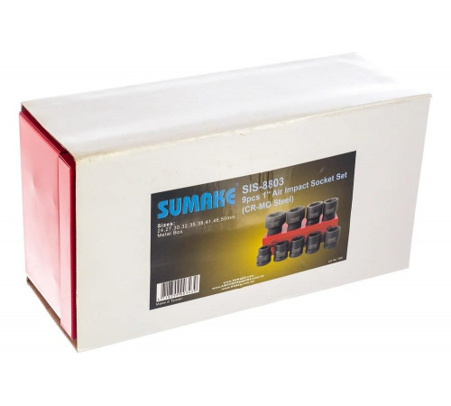 Набор ударных головок SIS-8803 (1"; 24-50 мм; 9 шт.) SUMAKE 636970 Набор ударных головок SIS-8803 (1"; 24-50 мм; 9 шт.) SUMAKE 636970