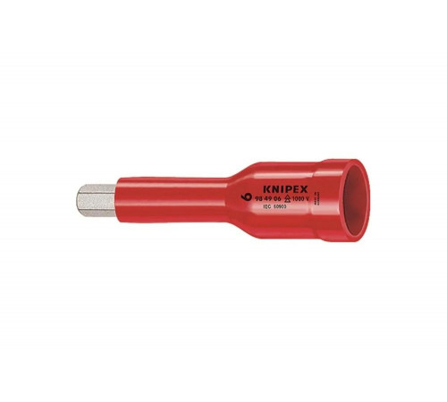 Головка торцевая VDE DR 1/2" с насадкой для винтов с внутренним шестигранником Knipex KN-984906 Головка торцевая VDE DR 1/2" с насадкой для винтов с внутренним шестигранником Knipex KN-984906
