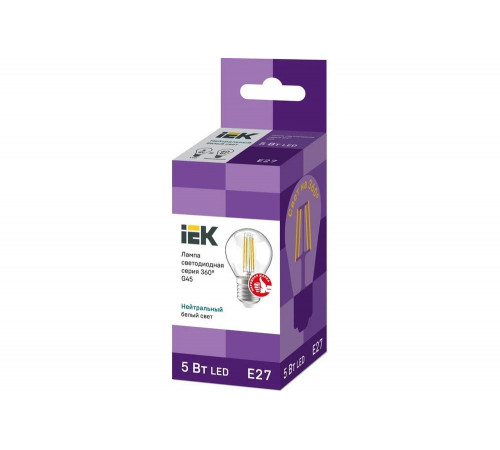 IEK 360 - лампа для вашего комфорта 0.03, 45мм, 45мм, 140мм, Арт. LLF-G45-5-230-40-E27-CL