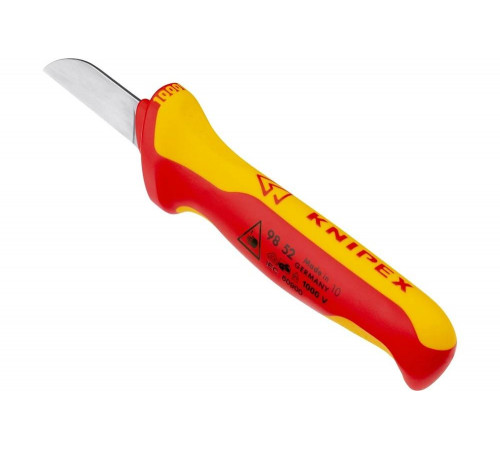 Нож для кабеля KNIPEX VDE, 190 мм, диэлектрический, 2К ручка, KN-9852SB Нож для кабеля KNIPEX VDE, 190 мм, диэлектрический, 2К ручка, KN-9852SB