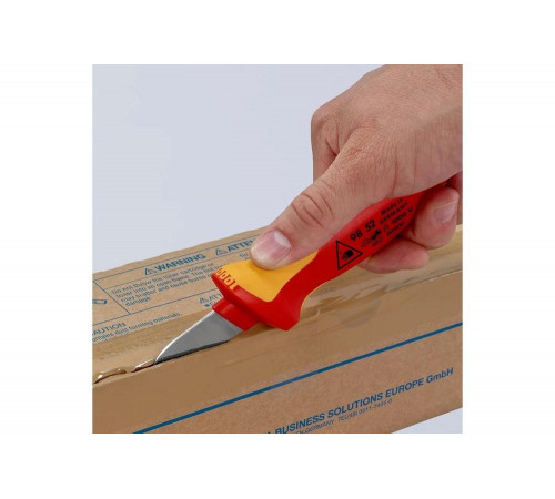 Нож для кабеля KNIPEX VDE, 190 мм, диэлектрический, 2К ручка, KN-9852SB Нож для кабеля KNIPEX VDE, 190 мм, диэлектрический, 2К ручка, KN-9852SB